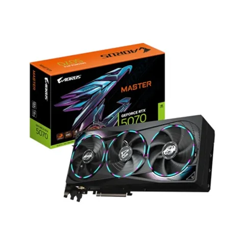 Gigabyte AORUS GeForce RTX 5070 MASTER 12G, 2715 MHz, CUDA 6144, 28 Gbps, GDDR7, 192 bit, PCI-E 5.0, ATX,PSU 750W, DisplayPort 2.1b *3 HDMI 2.1b *1