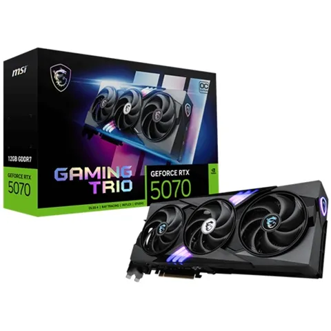 MSI GeForce RTX 5070 12G GAMING TRIO OC, Nvdia GeForce RTX 5070, 12GB GDDR7, Core Clock: 2625MHz, Cuda Core: 6144, 1xHDMI, 3xDP, PSU: 650W, PCIe5.0, 3 Year Warranty