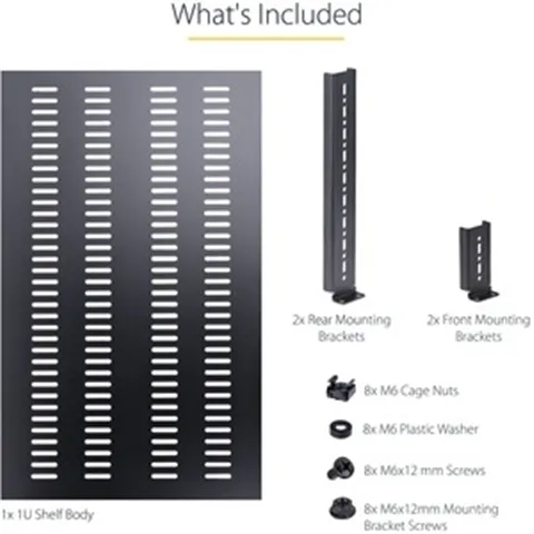 Startech 1U 4-POST Adjustable Vented Server Rack Mount SHELFLTW