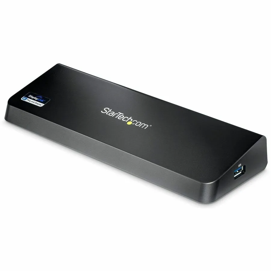 Universal USB 3.0 4K Laptop Docking Station w/ 4K DisplayPort - USB Fast-Charge Port USB 3.0 Hub GbE - DP / HDMI Dual Video - USB3 4K Docking Station - USB 4K Ultrabook Laptop Dock