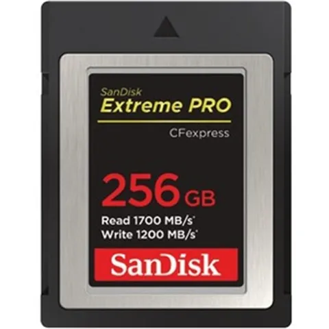 SanDisk Extreme PRO CFexpress Card Type B, SDCFE 256GB, 1700MB/s R, 1200MB/s W, 4x6, Limited Lifetime