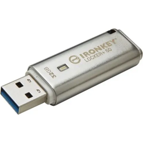 32GB USB 3.2 IronKey Locker+ 50 AES USB w/256bit Encryption