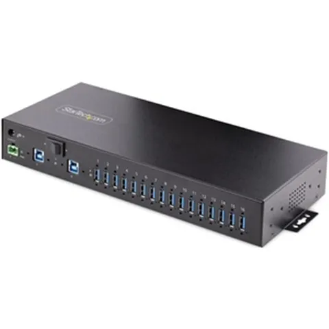 Startech 16 Port Industrial USB 3.0 HUB/SWITCH 5GBPS- METAL- Mountable 2YR