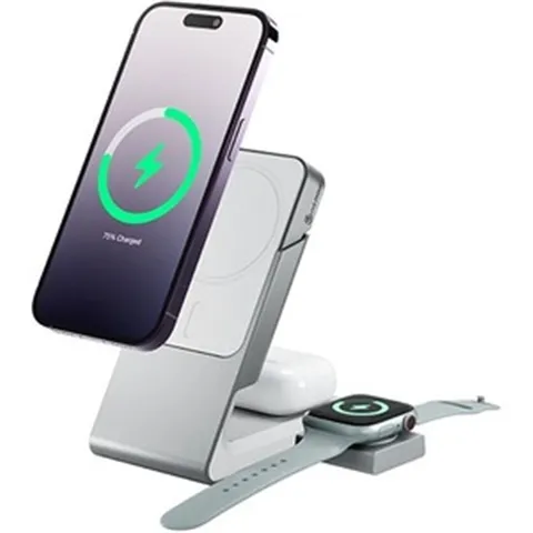 Alogic Matrix 3-IN-1 Universal Magnetic Charging Dock With Apple Watch Charger - White AUS