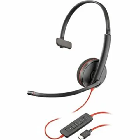 Poly Blackwire 3210 Monaural USB-C Black Headset +USB-C/A Adapter (Bulk)