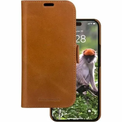 LYNGE 2-in-1 Handmade Leather Wallet with Detachable Case and Room for Cards and Cash - iPhone 15 Pro Max Brown