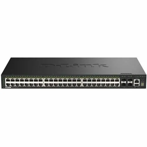 D-Link 52-PORT GIGABIT Smart Managed Stackable POE+ Switch 48 POE+ (370W) 4 SFP+ Ports