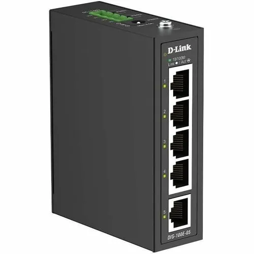 D-Link 5P Industrial Switch With 5 10/100BASE-T PORTS, Din Rail Mountable