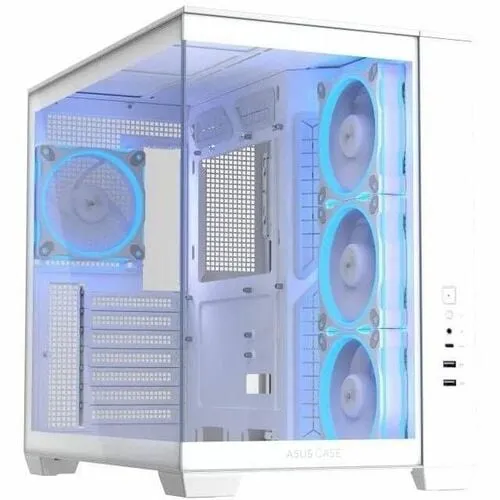 ASUS A32 PLUS White ATX case offers support for 360mm radiators and 420mm graphics cards with Black or White color options four pre-installed ARGB fans and clean cable management.