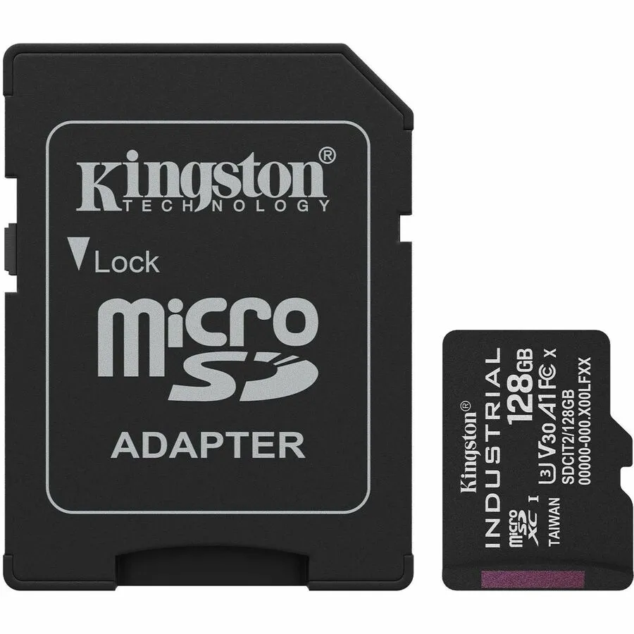 128GB microSDXC Industrial C10 A1 pSLC Card + SD Adapter