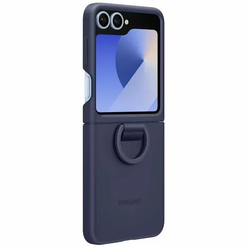 Z Flip 7FE / Flip 6 Silicone Case with Ring Dark Blue