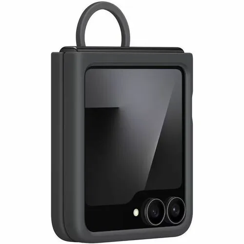 Z Flip 7FE / Flip 6 Silicone Case with Ring Black