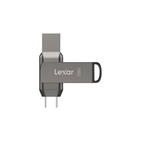 *Limits Apply, contact your AM* Lexar LJDD400128G-BNQNG, JumpDrive D400, Titanium, 128GB, USB3.1 Type-A and Type-C, Read Speed: Up to 130MB/s, 5 Year Warranty