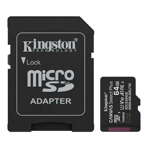 64GB microSDXC Canvas Select+ Gen3 100MB/s A1 Card + Adapter