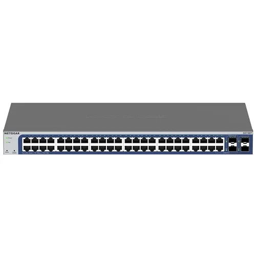 NETGEAR 48-Port Gigabit Ethernet Smart Switch (GS748Tv6) - Managed with 2 x 1G SFP, Desktop/Rackmount, and ProSAFE Limited Lifetime Protection