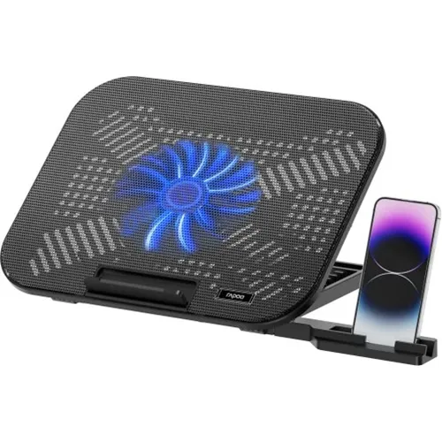 Rapoo Laptop Cooling Pad CF100, High-Efficiency Cooling Ergonomic Design, Multi-height Adjustable, Sturdy, Durable, Multi-Size Compatible