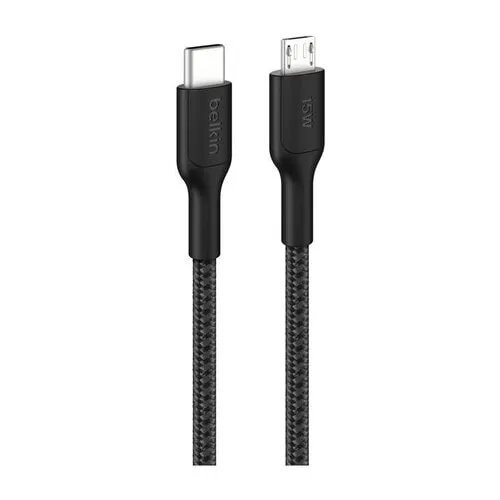 BoostCharge Pro USB-C to Micro-USB Braided Cable 1M Black