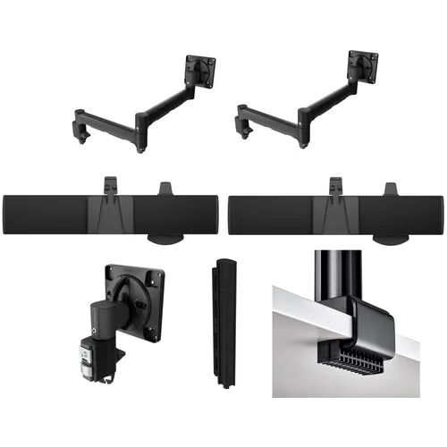 Triple Mount w Sliders C - Black - Incl. 2 x AWM-S-B 2 x AWM-A71T-B 1 x AWM-A13T-B 1 x AWM-P40G-B 1 x AWM-FC-B