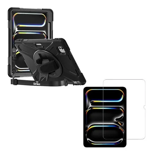 Strike Rugged Case For Apple iPad 10.9 (10th Gen) and Tempered Glass Screen Protector Bundle for Apple iPad 10.9 (10th Gen)