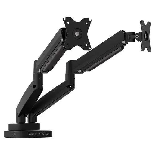 Ergonomic Dual-Monitor Mount with Docking Station