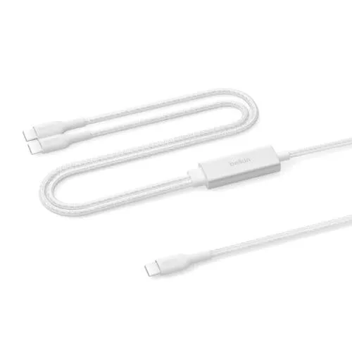 BoostCharge Pro 140W Dual USB-C to C Cable White
