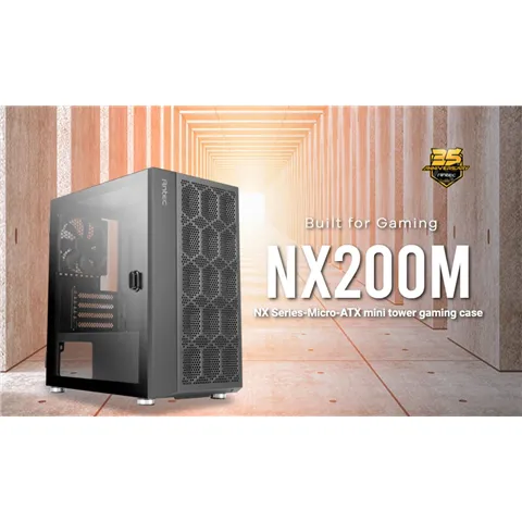 Antec NX200M m-ATX, ITX Case, Large Mesh Front for excellent cooling, Side Window, 1x 12CM Fan Included, Radiator 240mm. GPU 275mm (LS)