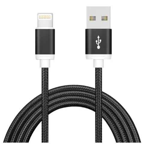 Astrotek 1m USB Lightning Data Sync Charger Black Cable for iPhone X 9 8 7S 7 Plus 6S 6 Plus 5 5S iPad Air Mini iPod