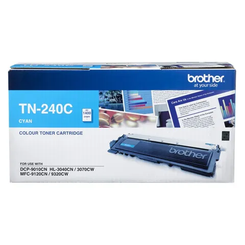 Brother TN-240C COLOUR LASER TONER-CYAN TONER CARTRIDGE TO SUIT HL-3040CN/3045CN/3070CW/3075CW, DCP-9010CN, MFC-9120CN/9125CN/9320CW/9325CW-1,400 PG