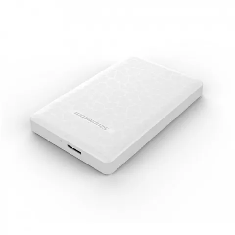 Simplecom SE101 Compact Tool-Free 2.5'' SATA to USB 3.0 HDD/SSD Enclosure White Compatible with 7mm and 9.5mm laptop 2.5' SATA HDD/SSD