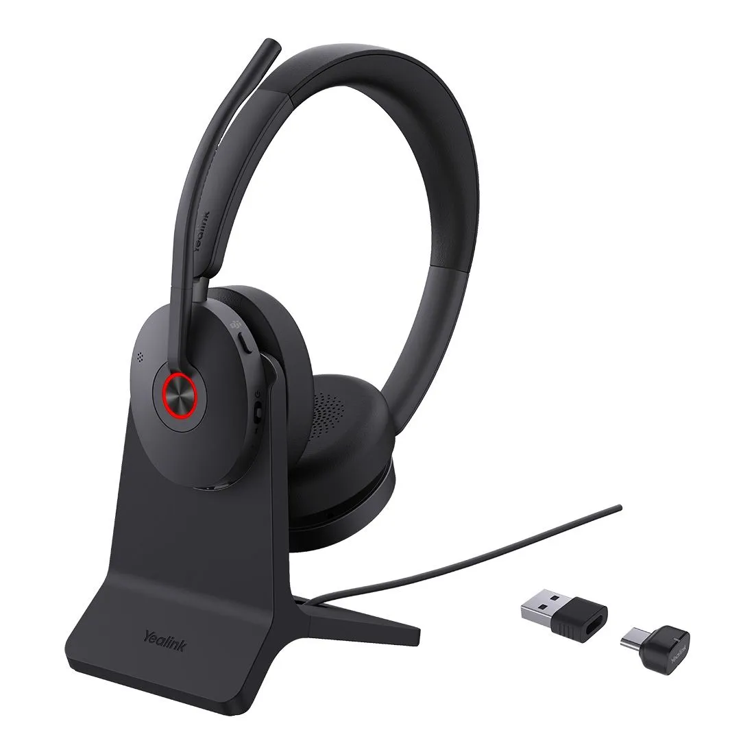 Yealink Wireless (BH74) Ms Stereo BT ANC HEADSET, CHARGESTAND, BT51, BLACK, C To A Adapter