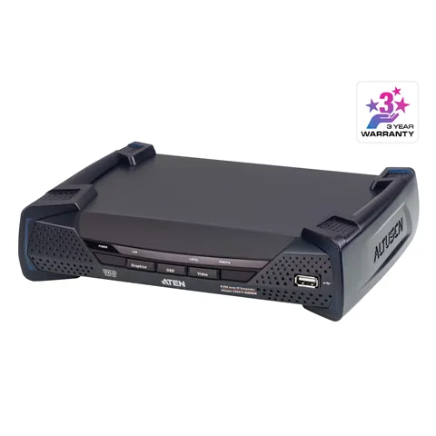 Aten DVI Dual Link KVM over IP Receiver with Dual DC Power, supports up to 2560 x 1600 @ 60 Hz, USB and 3.5mm Audio input and Output