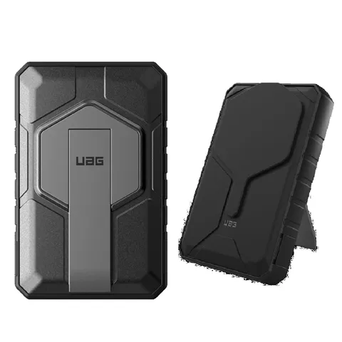 UAG Rugged Wireless Power Bank 10k mAh + Stand - Black/Grey (9B4411114030),20W USB-C, 10W Wireless, MagSafe compatible, 1 Year Warranty