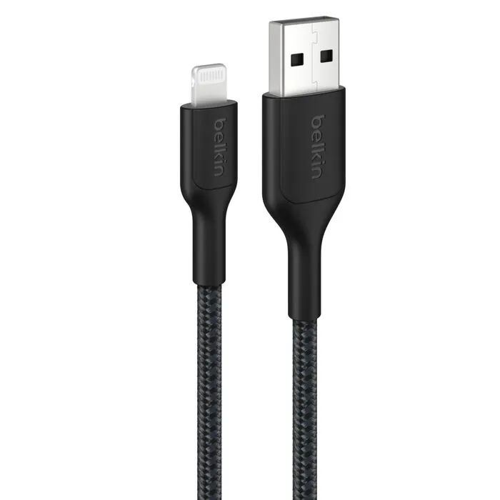 BoostCharge Pro Braided USB-A Cable with Lightning Connector PCR 1M Black