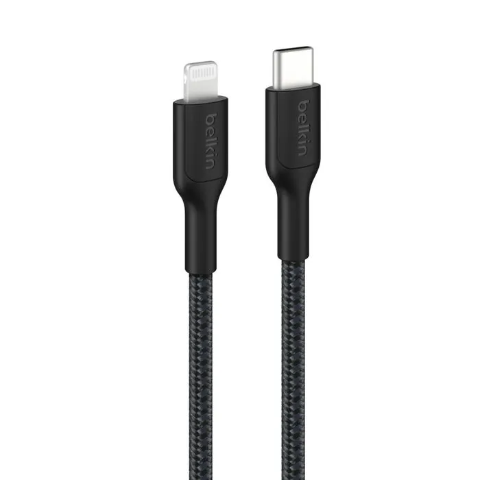 BoostCharge Pro USB-C Braided Cable with Lightning Connector 2m - Black