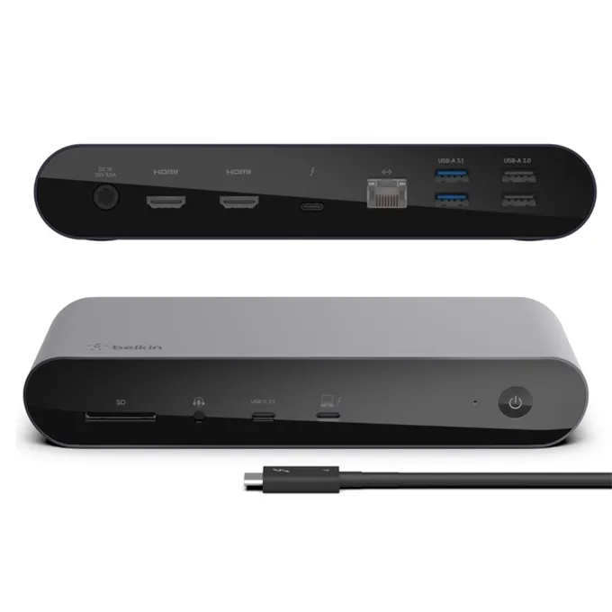 EOL Belkin Connect Pro Thunderbolt 4 Dock - Space Grey (INC006auSGY),4xUSB-A,1xSD,1xUSB-C, 8K @ 30Hz, 4K @ 60Hz, Thunderbolt 4 certified, 2 Years Warr