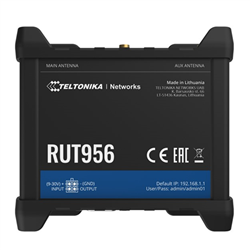 Teltonika RUT956 Industrial Cellular Router, Dual-SIM Cellular 4G LTE, WAN Failover with 4x Ethernet Ports, GPS, 2-Year Warranty, PSU included