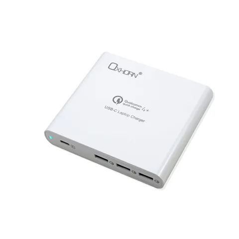 Oxhorn Multi-Functional USB Type C 87W Laptop Notebook Tablet Quick Charge 4 Port 1xUSB-C 3xUSB-A Power Adapter USB-C cable