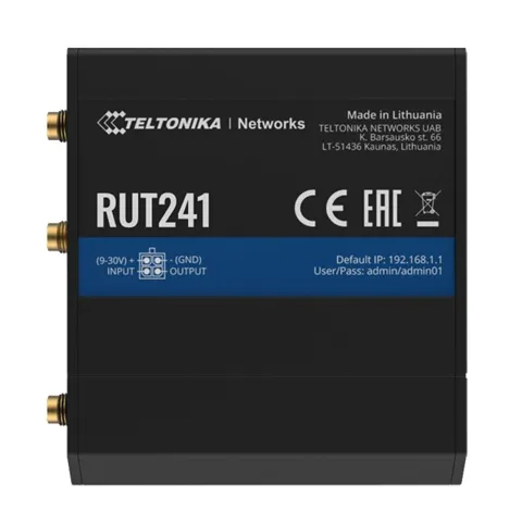 Teltonika RUT241 Industrial Cellular Router, Instant LTE Failover, Compact and Powerful Industrial 4G LTE Router/Firewall, PSU included