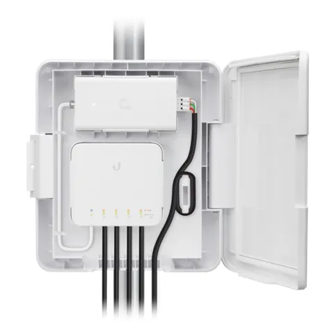 Ubiquiti UniFi Switch Flex Utility Outdoor Weatherproof Enclosure for Switch Flex- Max PoE 46Wï¼Œ 2Yr Warr