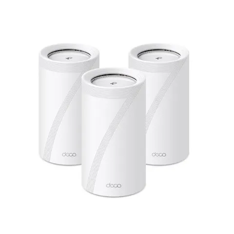TP-Link Deco BE85(3-pack) BE22000 Tri-Band Whole Home Mesh Wi-Fi 7 System (WIFI7) 1376 Mbps at 2.4 GHz + 8640 Mbps at 5 GHz + 11520 Mbps at 6 GHz