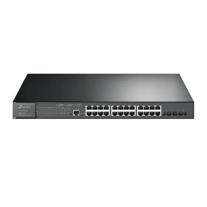 Tp-Link OMADA 24-PORT Managed GIGABIT L2+ Rack SWITCH, POE+(24), 10G SFP+(4), 384W, 5YR