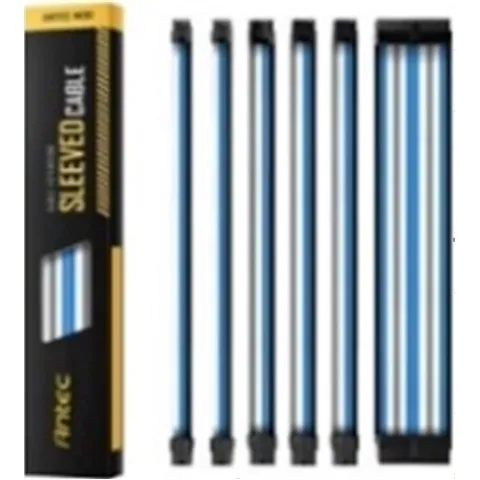 Antec PSUSCB30-401-BG/WB, Sleeved Extension Cable Kit V2, 24PIN ATX, 4+4 EPS, 8PIN PCI-E, 6PIN PCI-E, Blue/White/Black, 1 Year Warranty