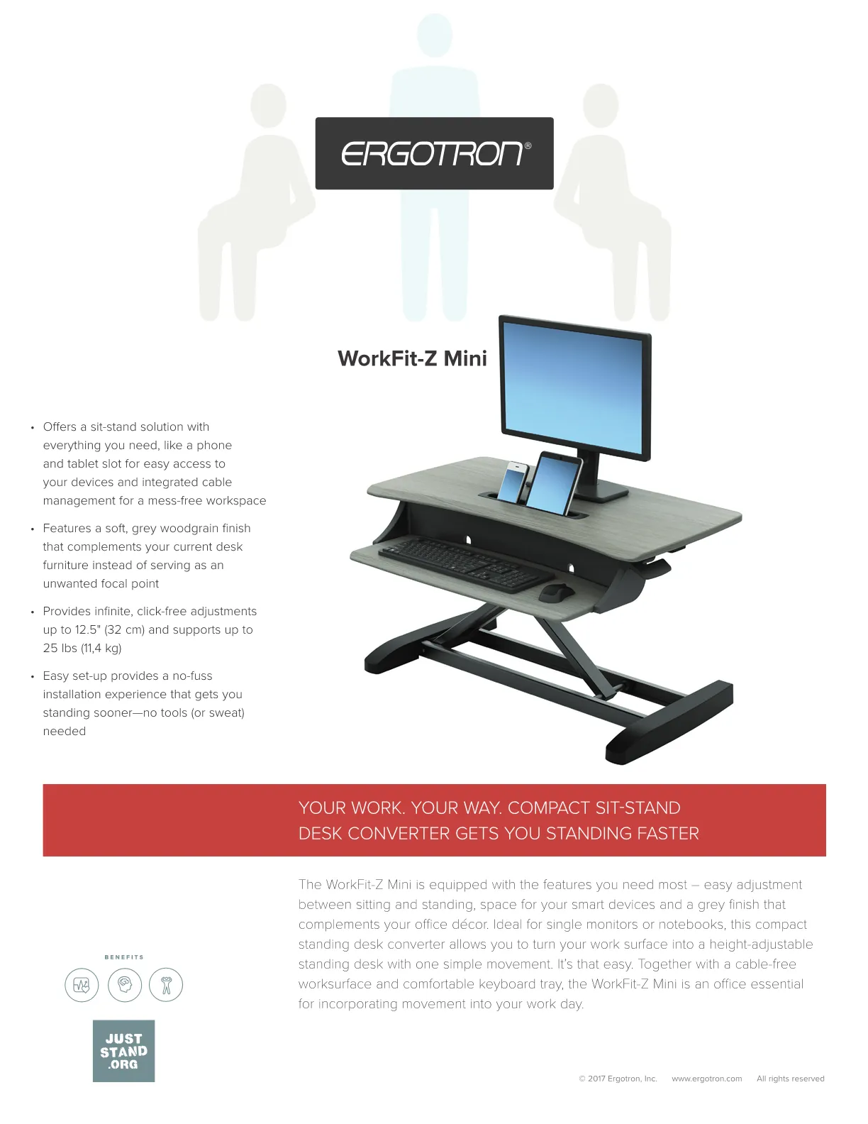 Ergotron WorkFit-Z Mini Standing Desk Converter