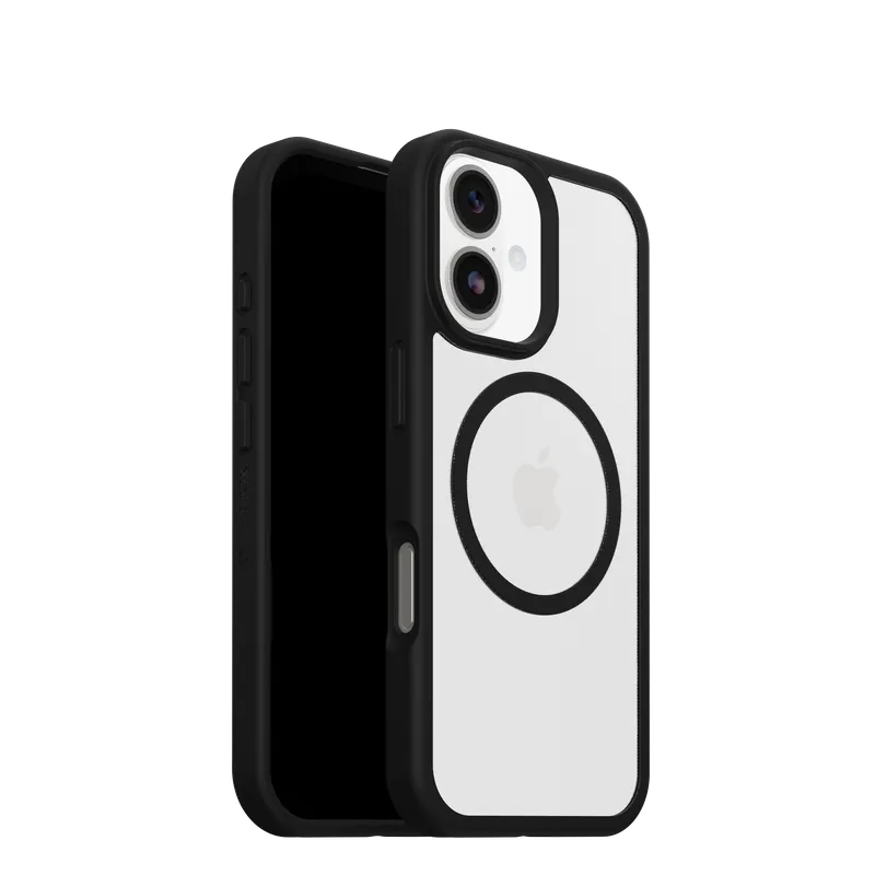OtterBox React MagSafe Apple iPhone 17 (6.3') Case Black Crystal (Clear/Black) - (77-98591),DROP+ Military Standard,Raised Edges,7 Years Warranty