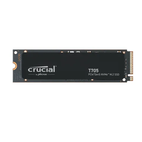 Crucial T705 2TB Gen5 NVMe SSD - 14500/12700 MB/s R/W 1200TBW 1550K IOPs 1.5M hrs MTTF DirectStorage for Intel 14th Gen & AMD Ryzen 7000