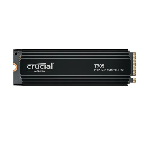 *Limits Apply, contact your AM* Crucial CT2000T705SSD5, T705 with Heatsink, 2TB, M.2 NVMe, PCIe5.0, Read Speed: Up to 14500MB/s, Write Speed: Up to 12700MB/s, 5 Year Warranty