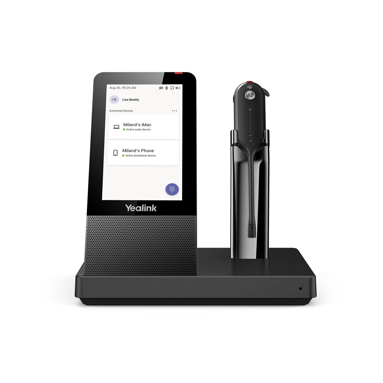 Yealink WH67-TEAMS, Standard UC DECT Headset, 4" Touch Screen, Busylight On, 2xUSB3.0 Port, Wireless+Bluetooth, 2 Year Warranty